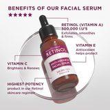 Firming and Toning Facial Serum with Vitamins A + C + E