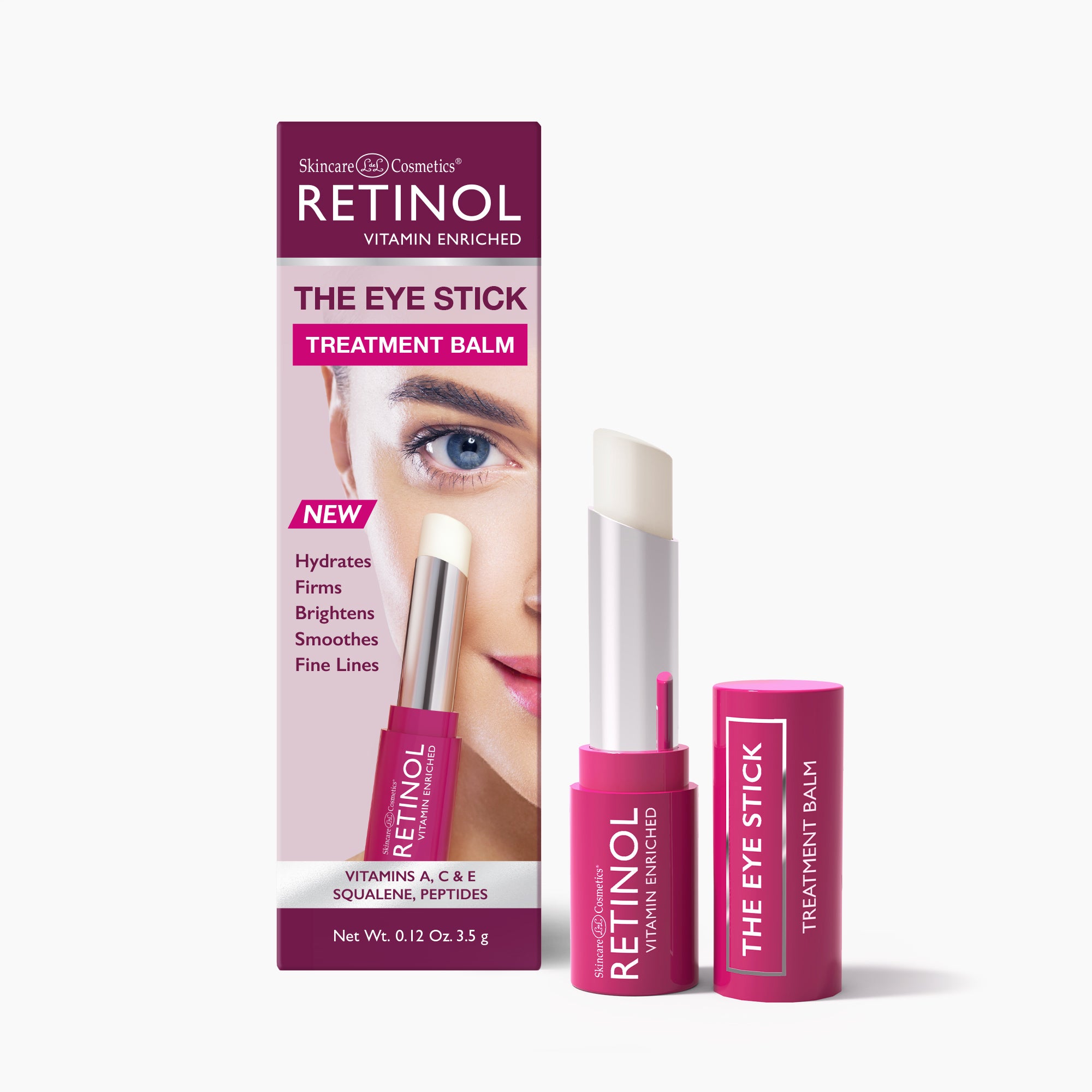 retinol eye stick treatment balm in a tube with packaging box