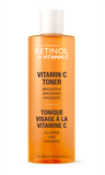 alt="Retinol Vitamin C Toner in an orange 200 mL bottle with white cap, labeled to brighten, smooth, and hydrate skin"