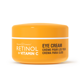 alt="Retinol Vitamin C Eye Cream in a closed orange jar"